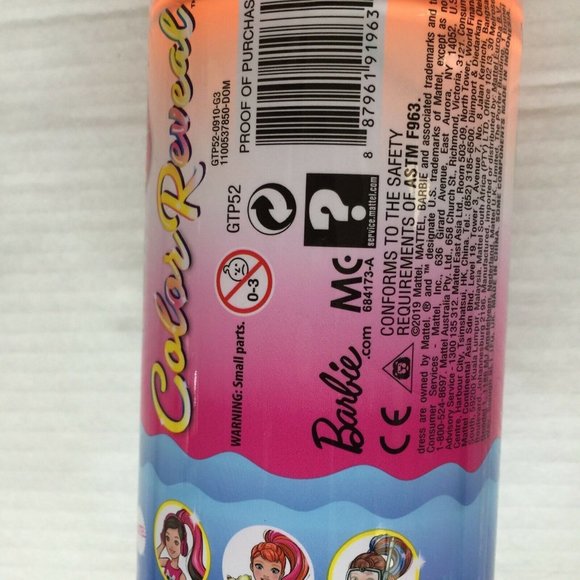 2 Barbie Color Reveal Chelsea Doll Orange Tube w/ 6 Surprises Sunny N Cool Serie - Picture 6 of 11